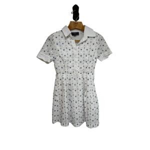 Kiel James Patrick The Beachcomber Eylet Dress Size 2 Blue Anchor Shell